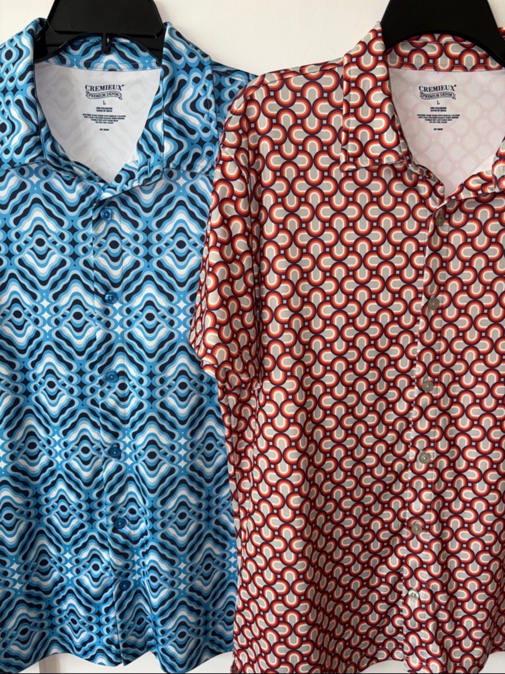 Cremieux Men’s Geometric Pattern Button up Polo Shirt Bundle Size Large NWOT